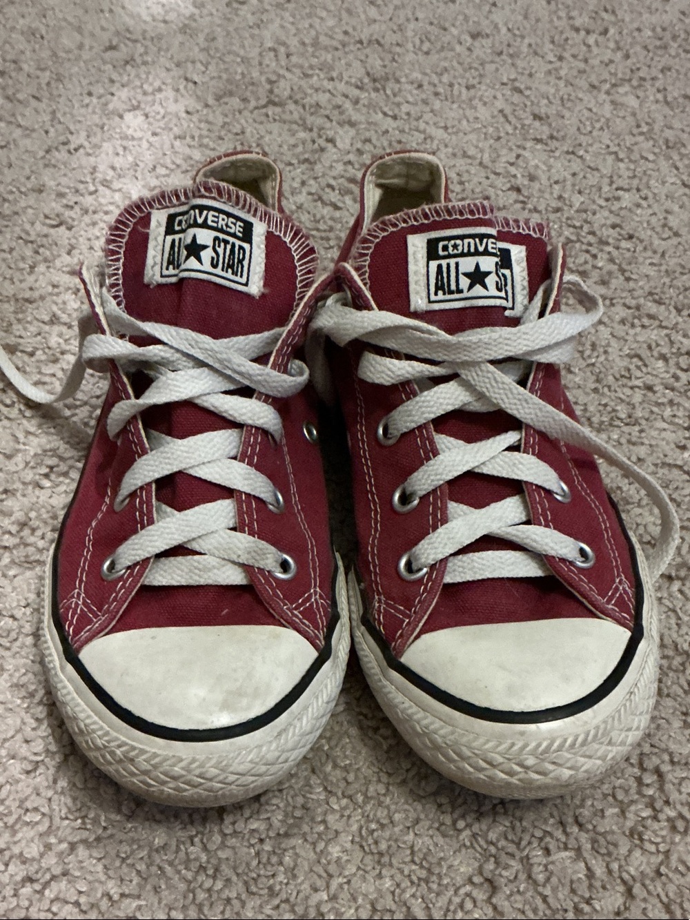 Converse Kids Red Low Top Canvas Sneakers